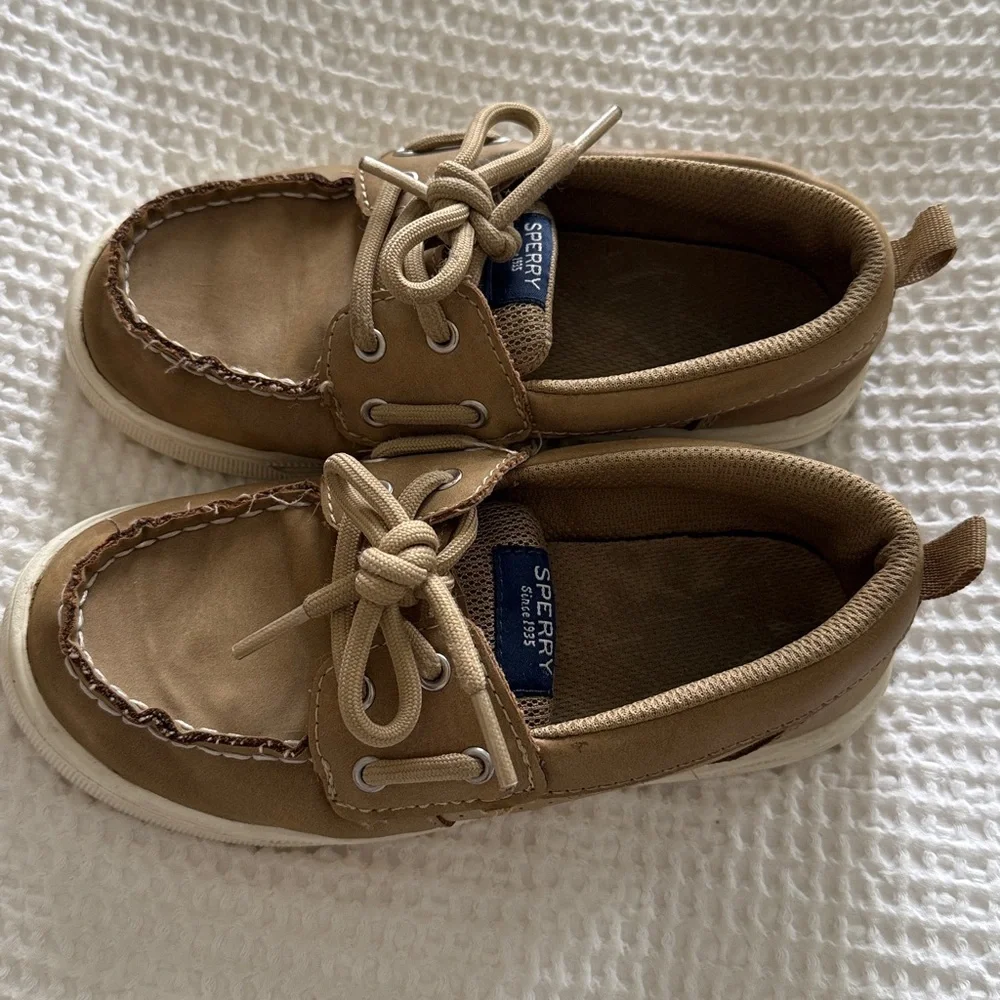 Sperry Topsider Tan Boat Shoes boys 13